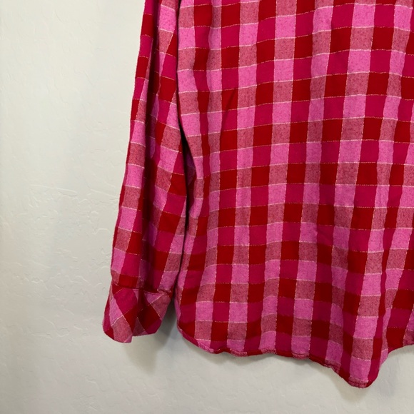 VICTORIAS SECRET Matching Pajama Set Long Sleeve Pants Pink Plaid Size Large - Picture 9 of 16